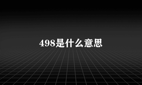 498是什么意思
