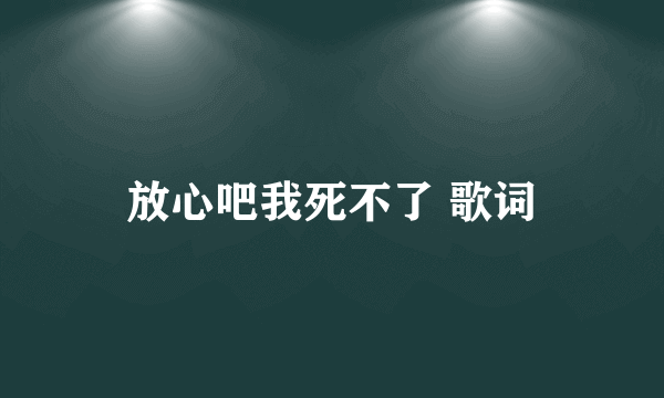 放心吧我死不了 歌词