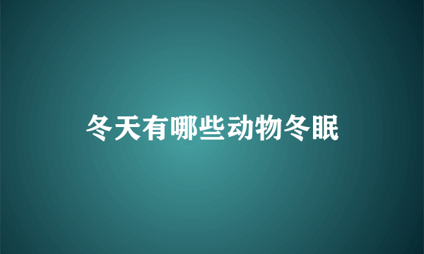 冬天有哪些动物冬眠