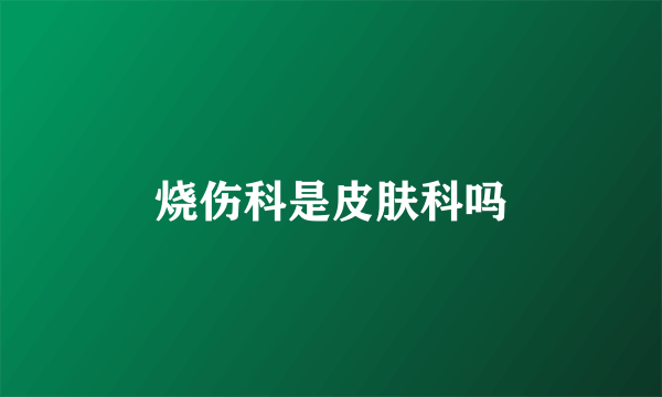 烧伤科是皮肤科吗