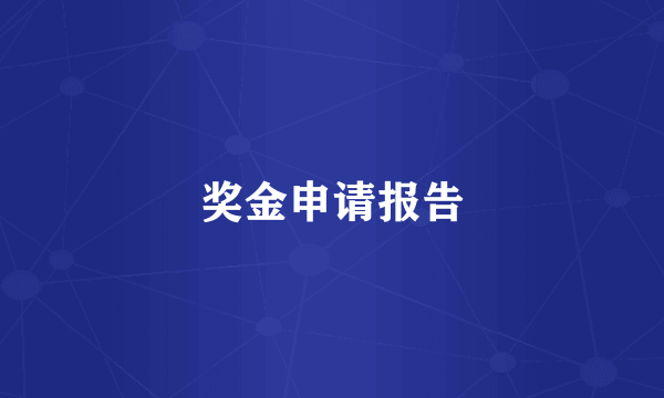 奖金申请报告