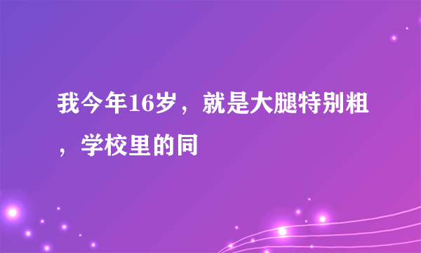 我今年16岁，就是大腿特别粗，学校里的同