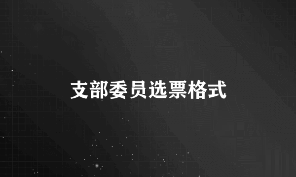 支部委员选票格式