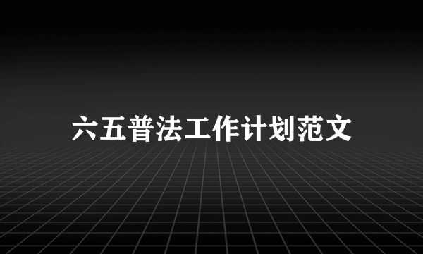 六五普法工作计划范文