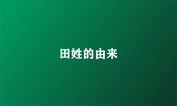田姓的由来