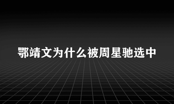 鄂靖文为什么被周星驰选中