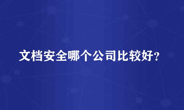 文档安全哪个公司比较好？