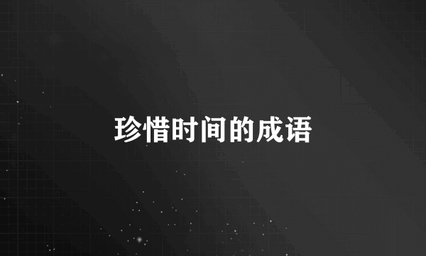 珍惜时间的成语