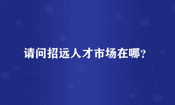 请问招远人才市场在哪？