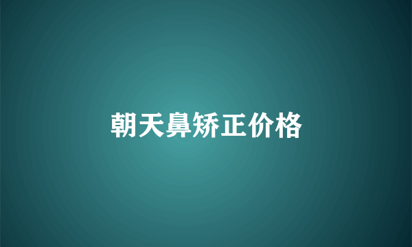 朝天鼻矫正价格