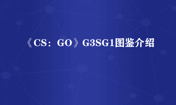 《CS：GO》G3SG1图鉴介绍