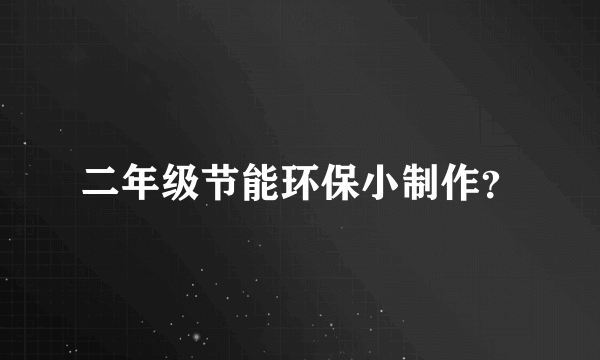 二年级节能环保小制作？