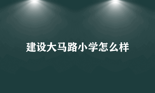 建设大马路小学怎么样