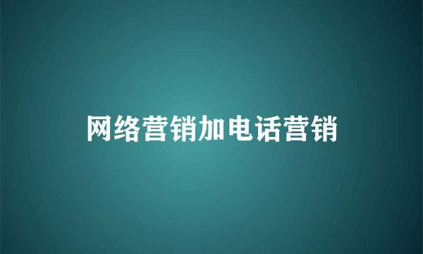 网络营销加电话营销