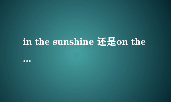 in the sunshine 还是on the sunshine