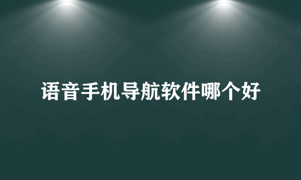 语音手机导航软件哪个好