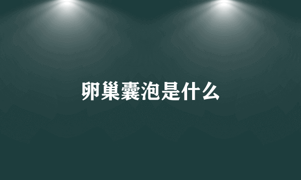 卵巢囊泡是什么