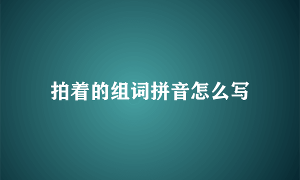 拍着的组词拼音怎么写