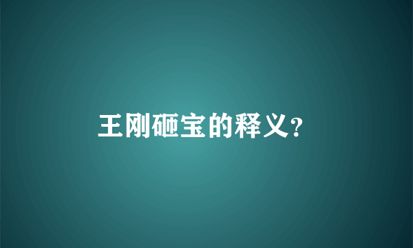 王刚砸宝的释义？
