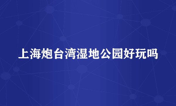 上海炮台湾湿地公园好玩吗