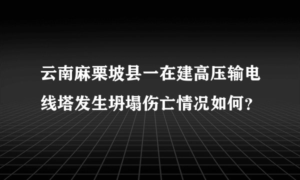 云南麻栗坡县一在建高压输电线塔发生坍塌伤亡情况如何？