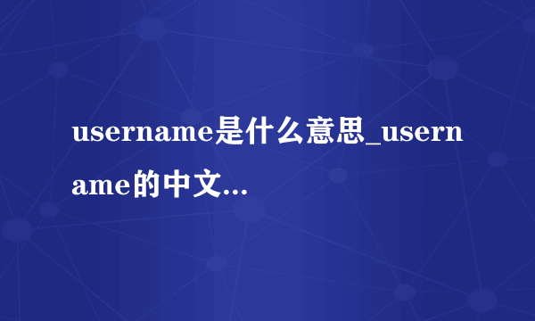 username是什么意思_username的中文意思是什么_双语例句
