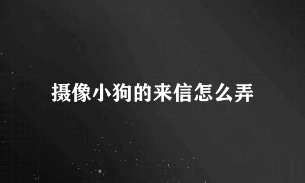 摄像小狗的来信怎么弄