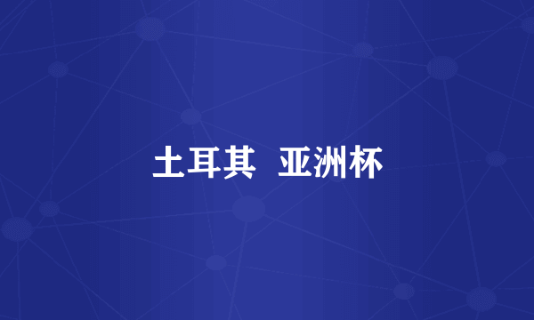 土耳其  亚洲杯