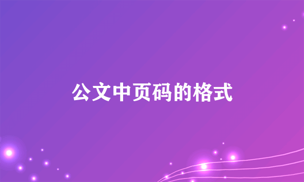 公文中页码的格式