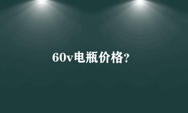 60v电瓶价格？
