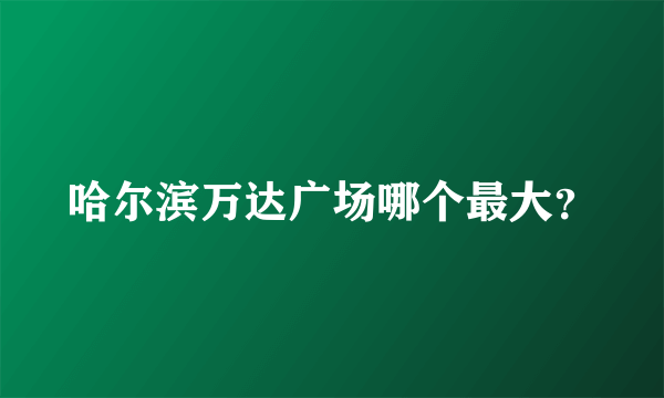 哈尔滨万达广场哪个最大？