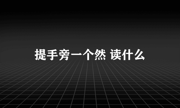 提手旁一个然 读什么