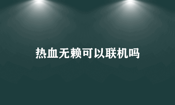 热血无赖可以联机吗