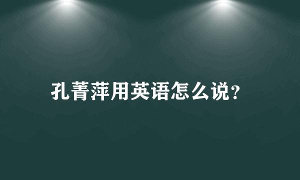 孔菁萍用英语怎么说？