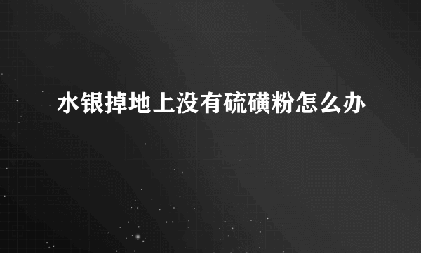 水银掉地上没有硫磺粉怎么办