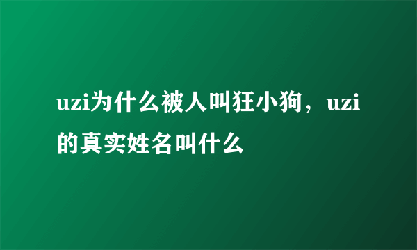 uzi为什么被人叫狂小狗，uzi的真实姓名叫什么