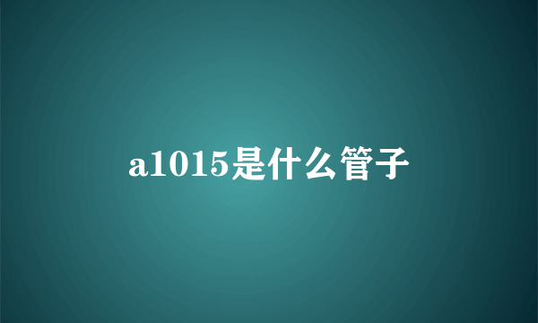 a1015是什么管子