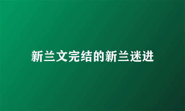 新兰文完结的新兰迷进