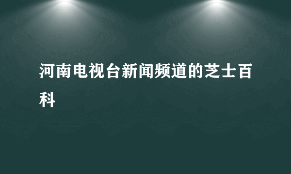 河南电视台新闻频道的芝士百科