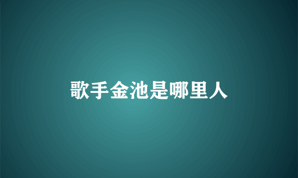 歌手金池是哪里人