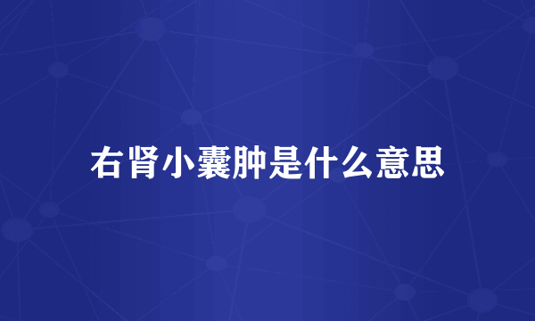 右肾小囊肿是什么意思