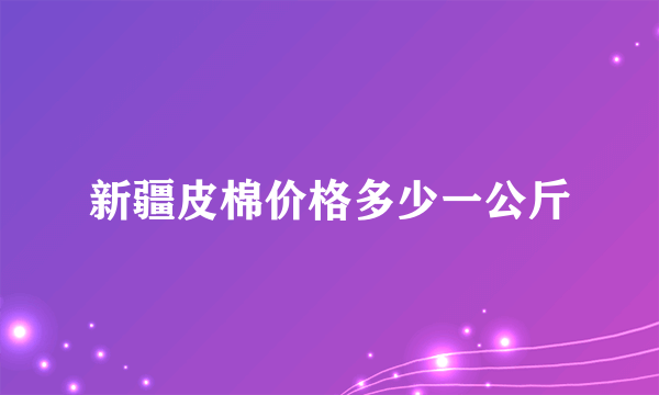 新疆皮棉价格多少一公斤