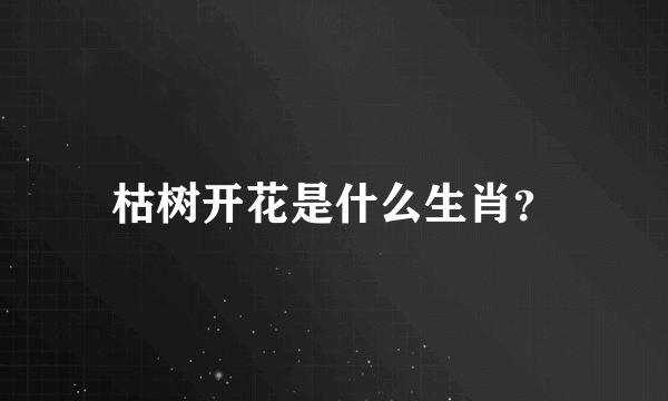 枯树开花是什么生肖？