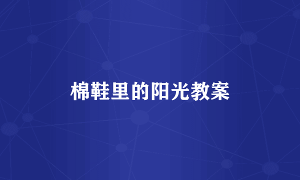 棉鞋里的阳光教案