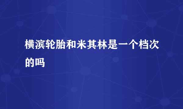 横滨轮胎和米其林是一个档次的吗
