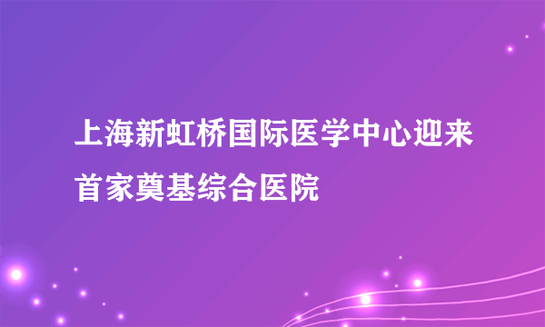 上海新虹桥国际医学中心迎来首家奠基综合医院