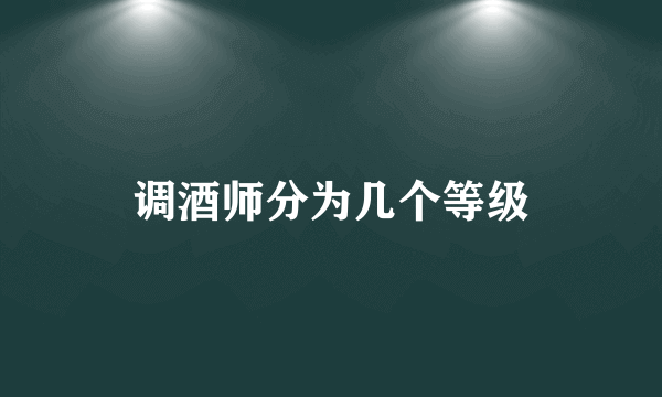 调酒师分为几个等级