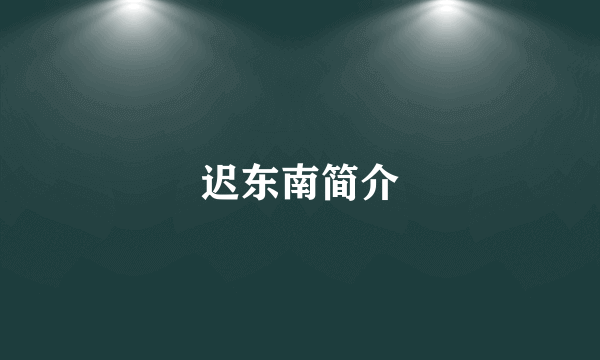 迟东南简介
