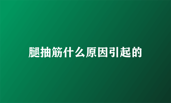 腿抽筋什么原因引起的