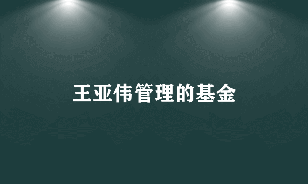 王亚伟管理的基金
